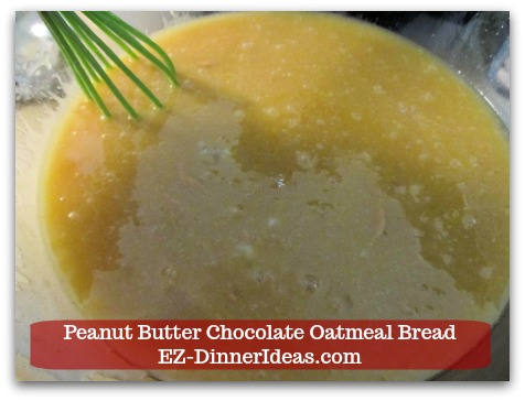 Great Breakfast Idea | Peanut Butter Chocolate Oatmeal Bread - Before adding dry ingredient mixture, the batter appears to be pretty thick already. Great Breakfast Idea | Peanut Butter Chocolate Oatmeal Bread - Before adding dry ingredient mixture, the batter appears to be pretty thick already.