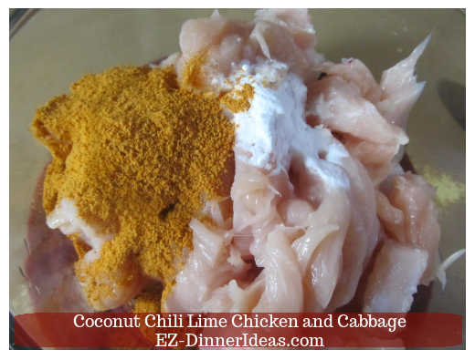 Sliced chicken with seasonings