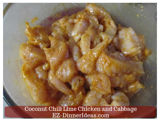 Marinated chicken slices