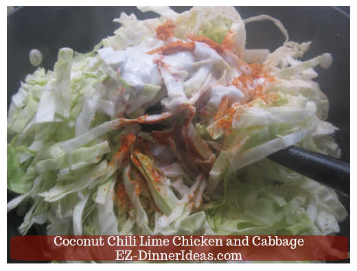 Cabbages with coconut milk and chili lime seasoning