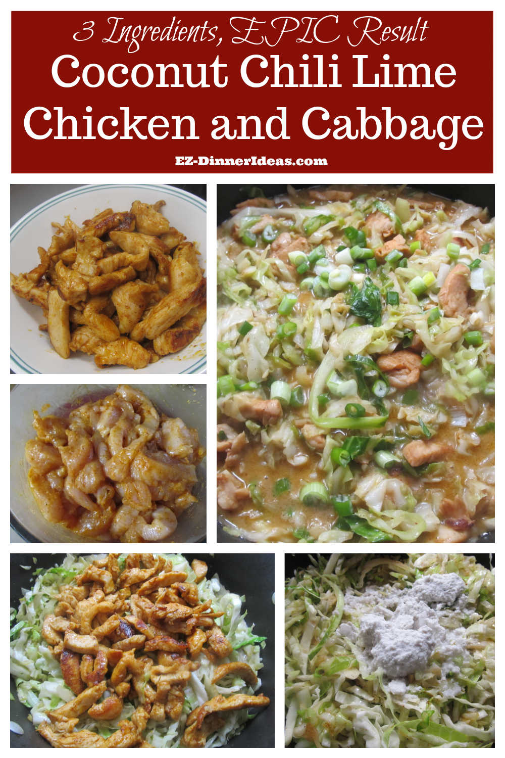 Chicken Cabbage Recipe | Coconut Chili Lime Chicken and Cabbage