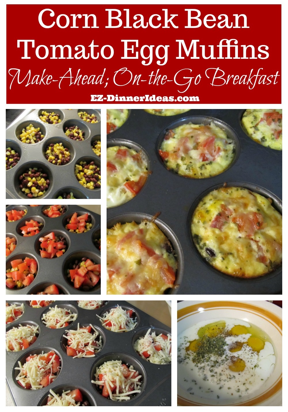 Corn Black Bean Tomato Egg Muffins