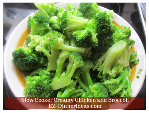 Cooked broccoli florets Cooked broccoli florets