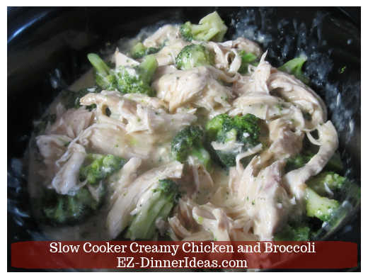 Creamy chicken and broccoli combined together in slow cooker Creamy chicken and broccoli combined together in slow cooker
