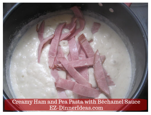 Stirring in ham Stirring in ham