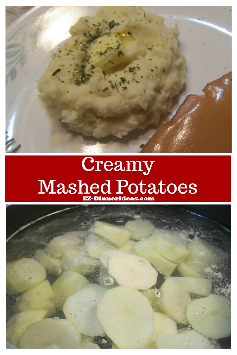 Creamy mashed potatoes, a classic recipe shows you the steps of back to basic.  An awesome side dish that goes with any feast.