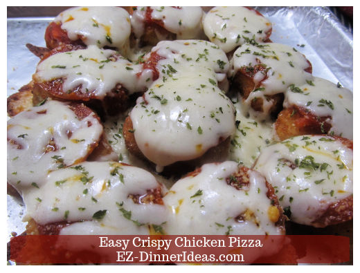 Bite size chicken pizzas ready to serve Bite size chicken pizzas ready to serve