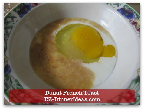 Donut French Toast - Combine egg, milk and vanilla extract in a bowl Donut French Toast - Combine egg, milk and vanilla extract in a bowl