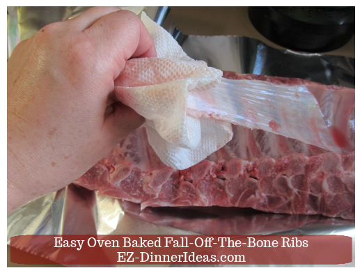 Use paper towel to get rib of the membrane