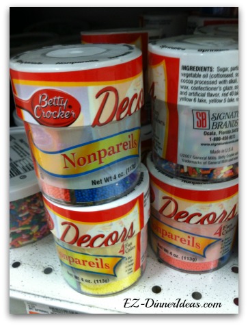 Tie your party theme together with different colors of sprinkles