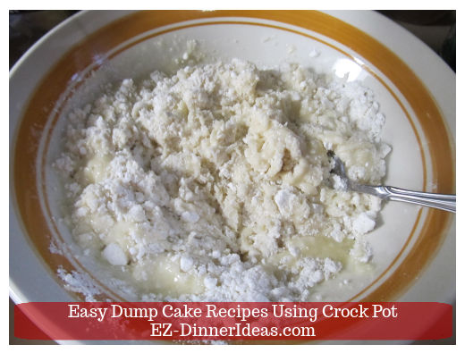 Melted butter into cake mix