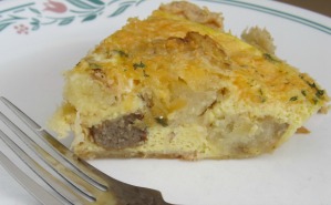 A slice of delicious Everything-in-the-breakfast quiche