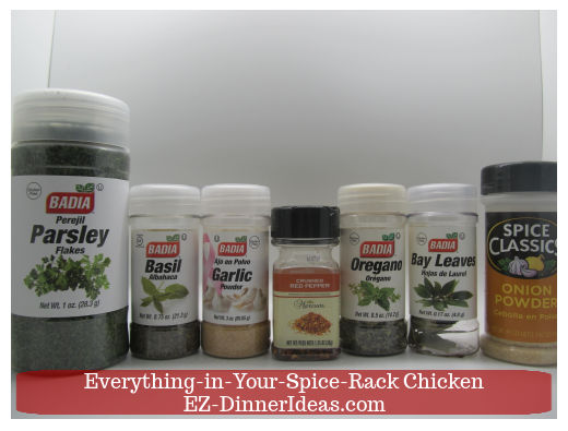 A few spices and dry herbs