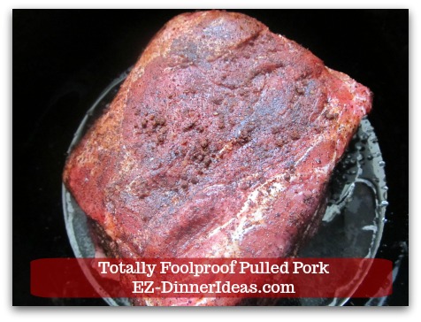 Pulled Pork Barbecue Recipe - Transfer meat into the crock pot with 1 tbsp of water.