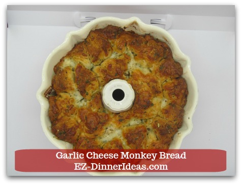 Garlic Cheese Monkey Bread - Until the top is brown and crispy and sit in room temperature for 1-2 minutes.