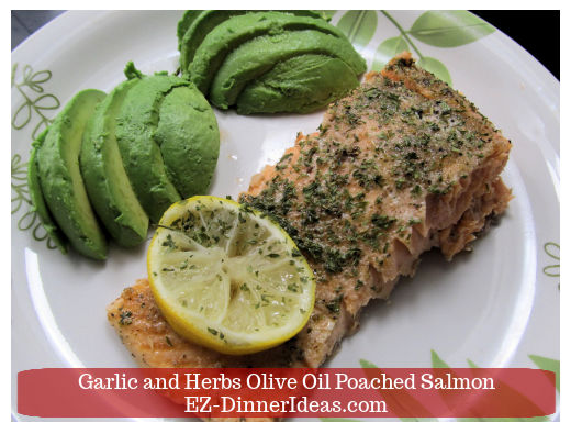 Lemon Garlic Salmon Recipe | Garlic and Herbs Olive Oil Poached Salmon