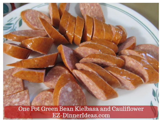 Sliced Kielbasa sausage