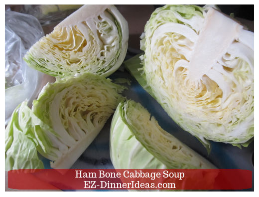 Cabbage cut into quarters