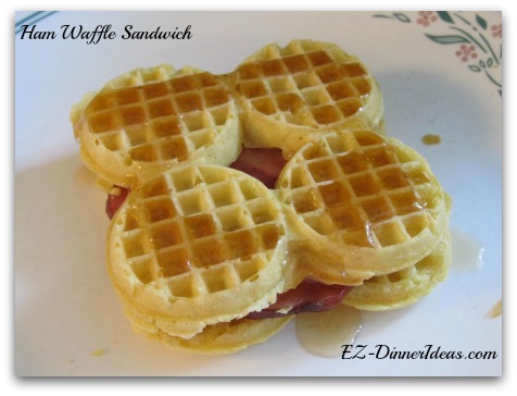 Waffle Recipe | Ham Waffle Sandwich - Top the sandwich with maple syrup Waffle Recipe | Ham Waffle Sandwich - Top the sandwich with maple syrup