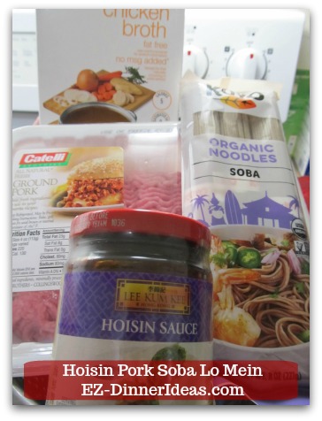 BBQ Pork Lo Mein Recipe | Hoisin Pork Soba Lo Mein - 4 ingredients are all you need.