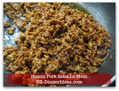 BBQ Pork Lo Mein Recipe | Hoisin Pork Soba Lo Mein - Stir in hoisin sauce and honey.  Salt and pepper to taste.