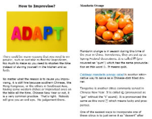 Adaptation is a way to help you to be less stressful while you work on the full menu.