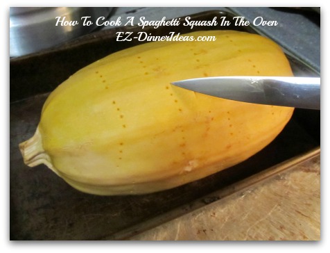 Bake it in the oven for an hour until a pairing knife can cut into the squash without any resistance