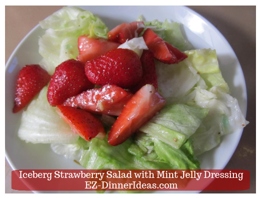 Enjoying iceberg strawberry salad
