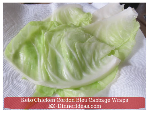Cabbage leaves on paper towel-lined plate Cabbage leaves on paper towel-lined plate