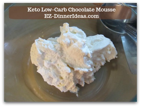 Keto Low-Carb Chocolate Mousse - Transfer 1/4 of whipped cream into a container; cover and chill