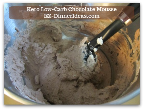 Keto Low-Carb Chocolate Mousse - Fold in cocoa powder into the remaining whipped cream until well combined into chocolate mousse