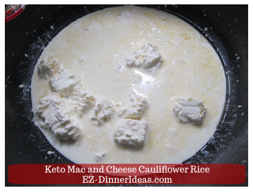 Cream cheese making cheese sauce