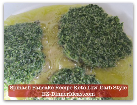Spinach Pancake Recipe Keto Low-Carb Style - Turn pancakes over and cook for another 3 minutes.
