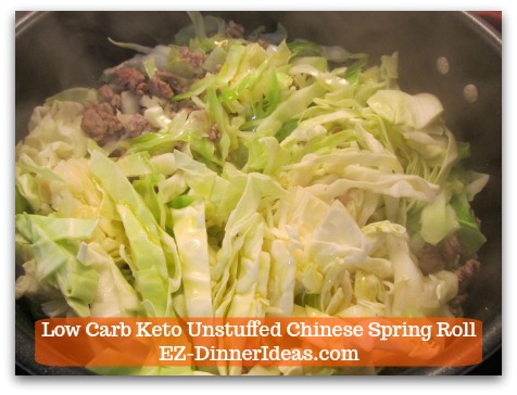 Chinese Pork Recipe | Low Carb Keto Unstuffed Chinese Spring Roll - Chop, drop and stir cabbage