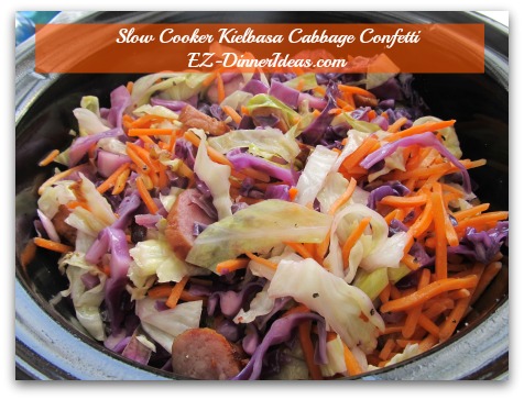 Slow Cooker Kielbasa Cabbage Confetti