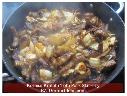 Stirring in store-bought Kimchi