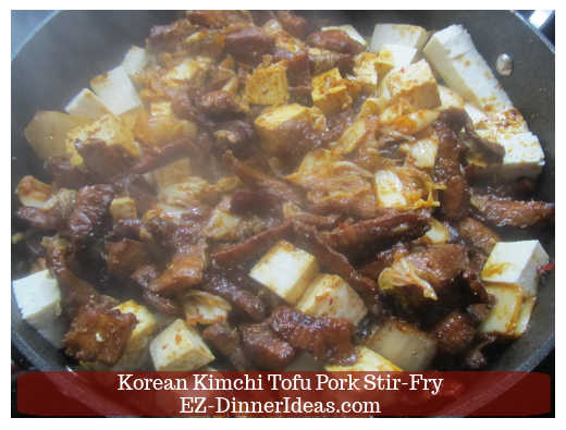 Stirring in diced tofu