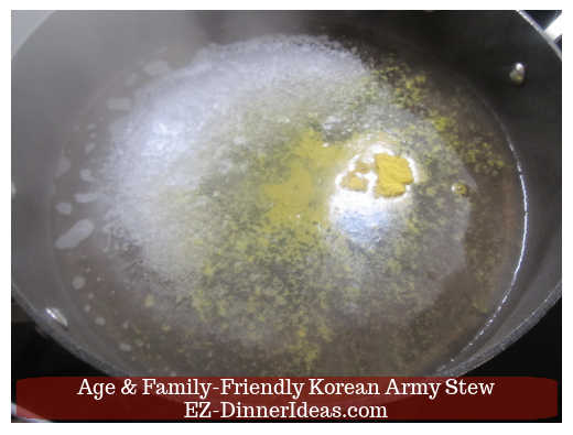 Soup mix into the boiling water