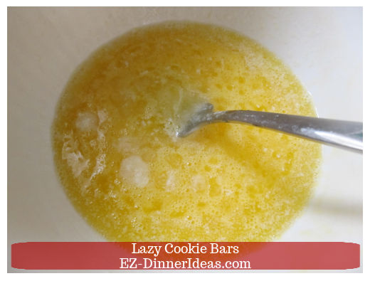 Melted butter and beaten egg mixture