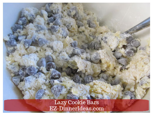 Combined cake mix and chocolate chips