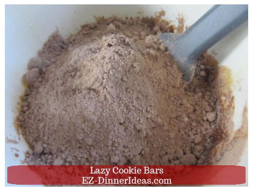 Chocolate cake mix in mixing bowl