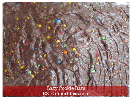 Cookie bar batter on baking dish