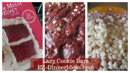 Red Velvet Cake Mix with White Chocolate Chips Cookie Bars