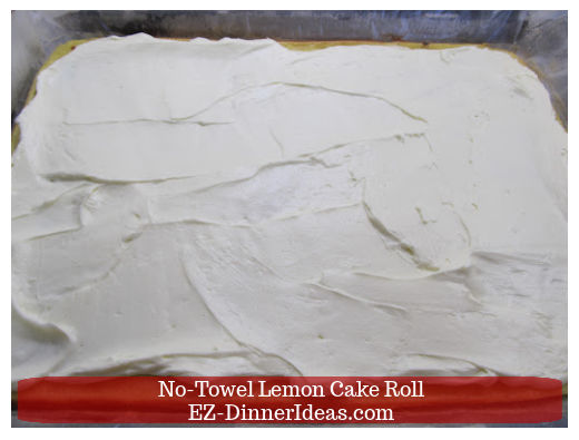 Filling on top of sheet cake Filling on top of sheet cake