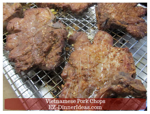 Pork chops completely cooked through Pork chops completely cooked through