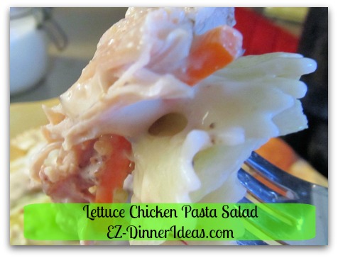 Lettuce Chicken Pasta Salad - A closer look of this delicious salad