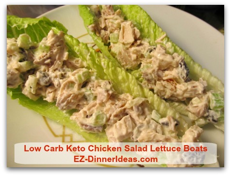 Back To School Recipes - Low Carb Keto Chicken Salad Lettuce Boats