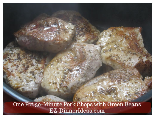 Seared and browned pork chops Seared and browned pork chops