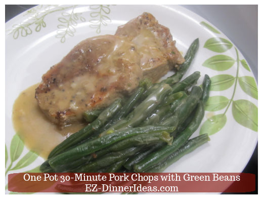 Plating pork chops and green beans Plating pork chops and green beans