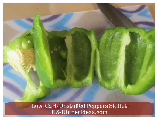 A cored bell pepper